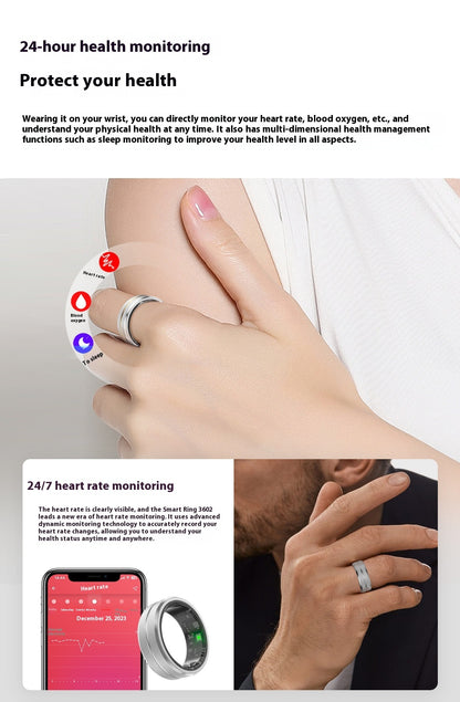 Anillo de bienestar inteligente: salud del corazón durante el sueño con Bluetooth