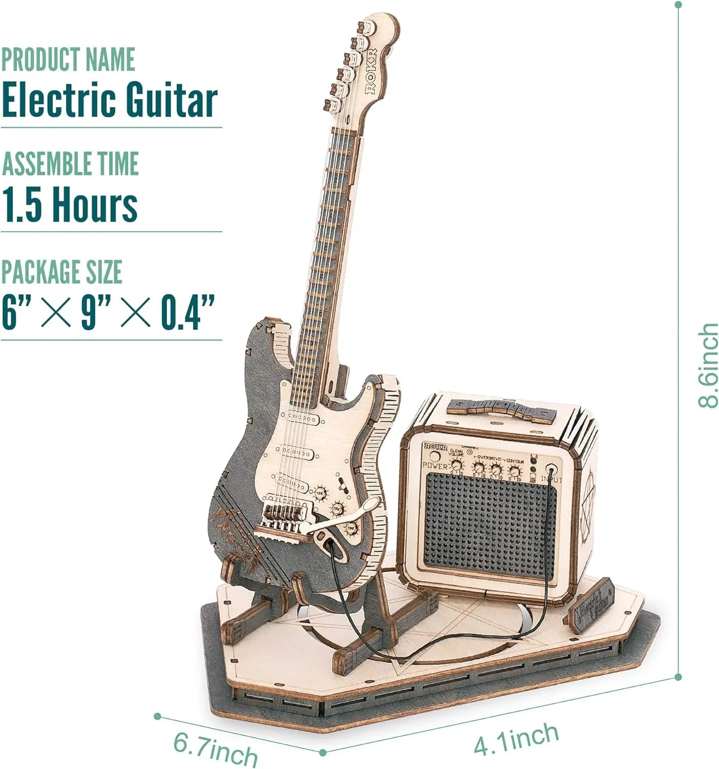 Electric Guitar Model 3D Wooden Puzzle