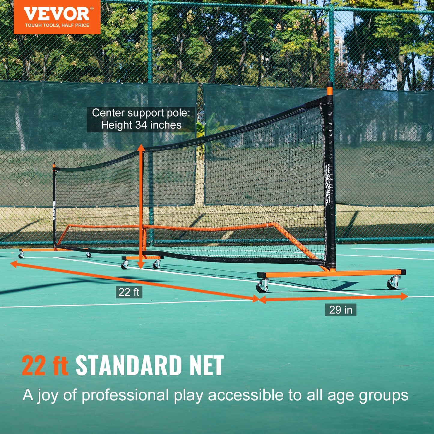 Portable Pickleball Net System 22FT Inclusive Kit