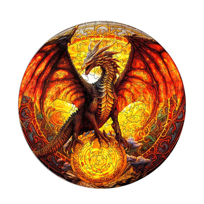 Wooden Fiery Dragon Jigsaw Puzzle 3D