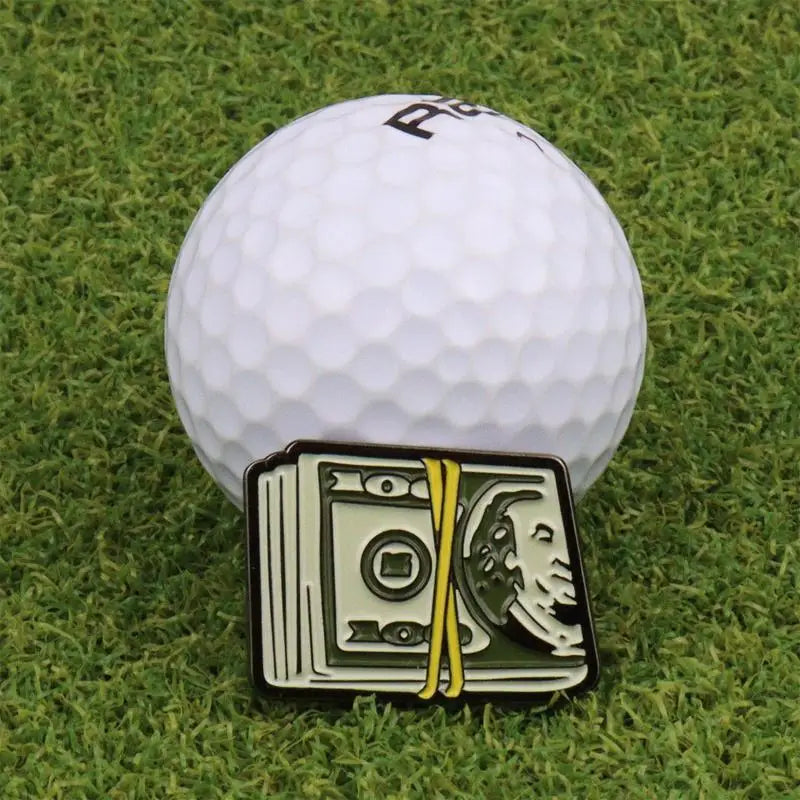 Dollar Bill Golf Ball Mark With Magnetic Golf Hat Clip