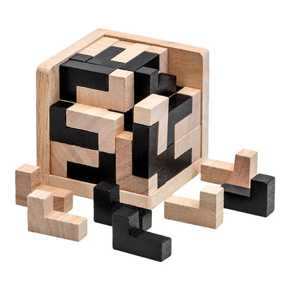 Rompecabezas de cubo de madera 3D creativo 