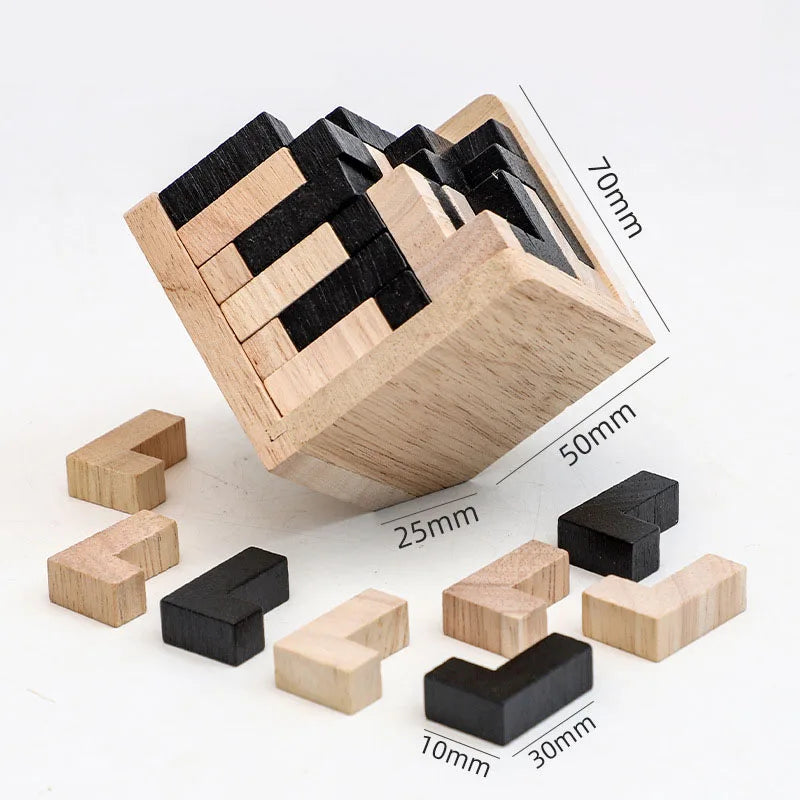 Rompecabezas de cubo de madera 3D creativo 