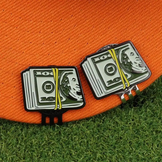 Dollar Bill Golf Ball Mark With Magnetic Golf Hat Clip