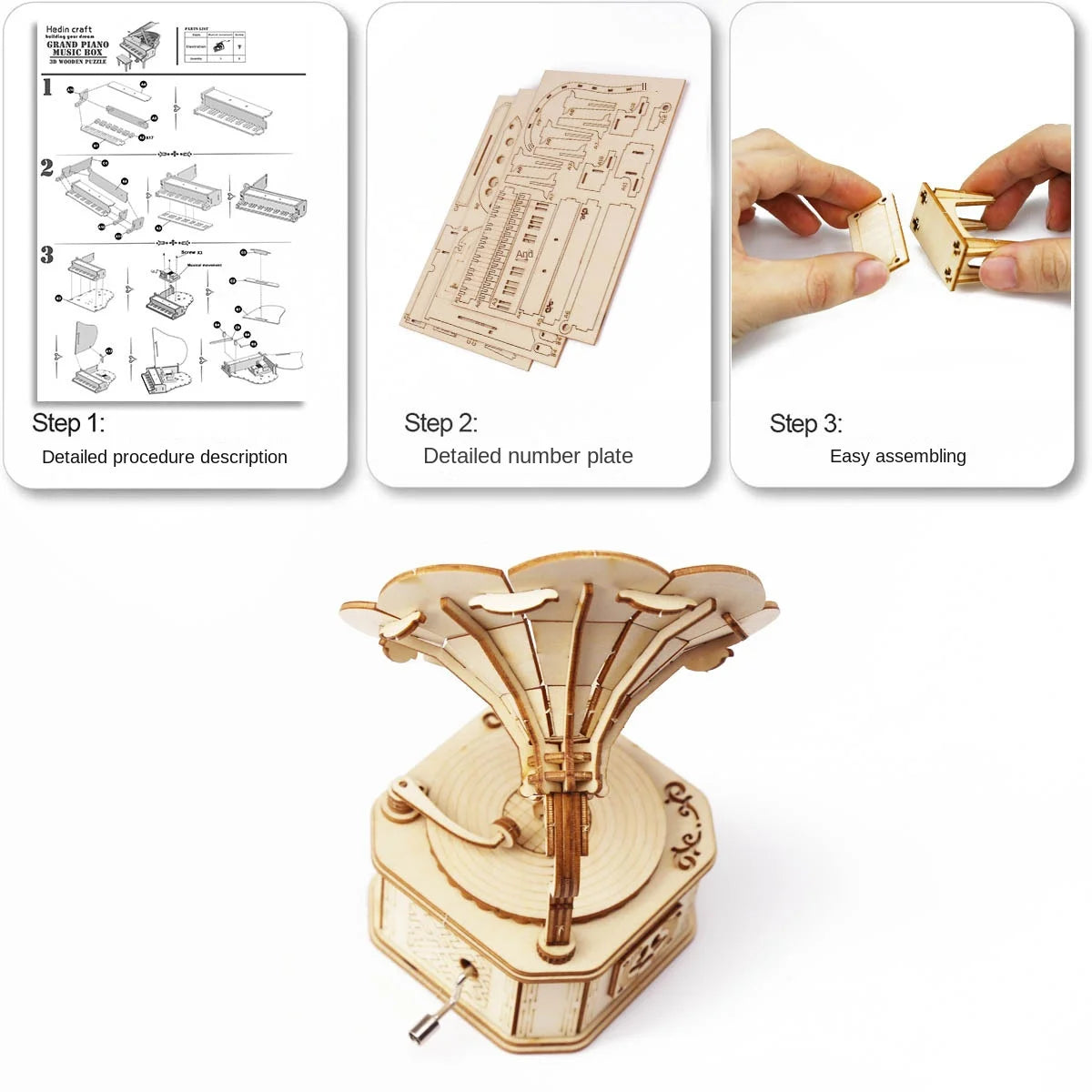 Harmony Heirloom 3D Wooden Music Box Puzzle