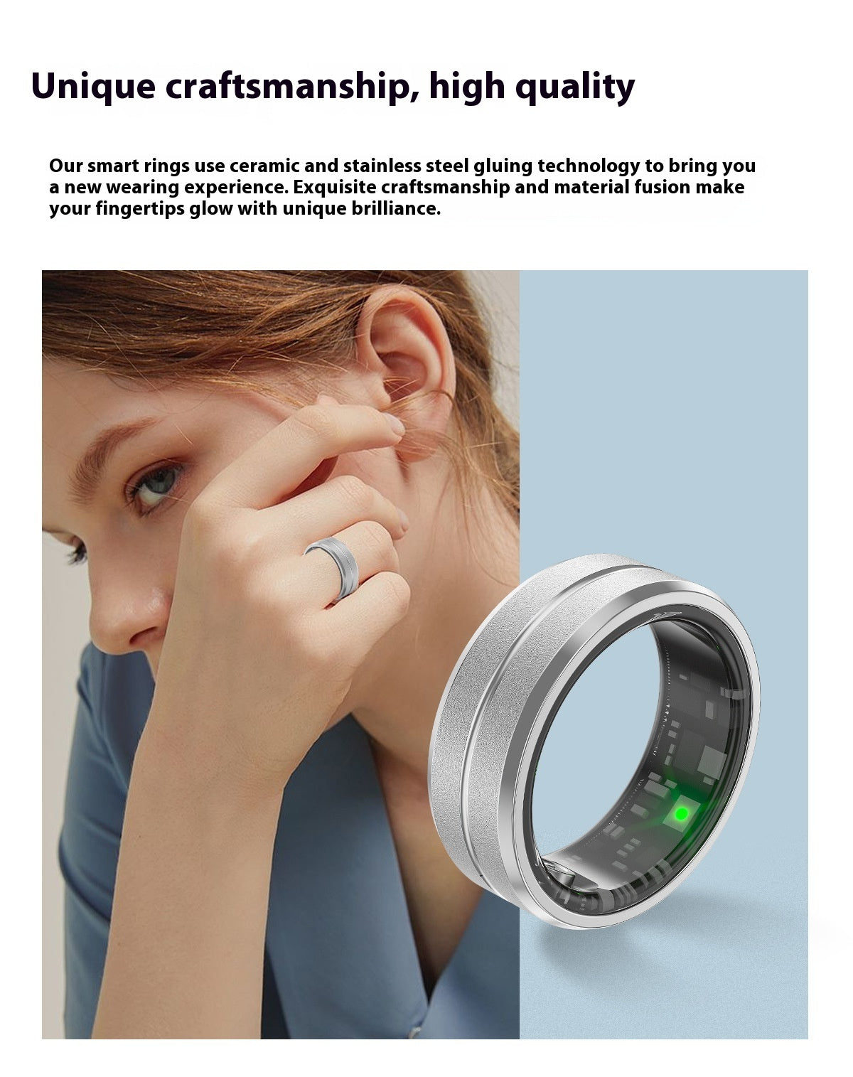 Anillo de bienestar inteligente: salud del corazón durante el sueño con Bluetooth