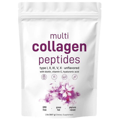 Péptidos múltiples de colágeno en polvo, ácido hialurónico, biotina y vitamina C