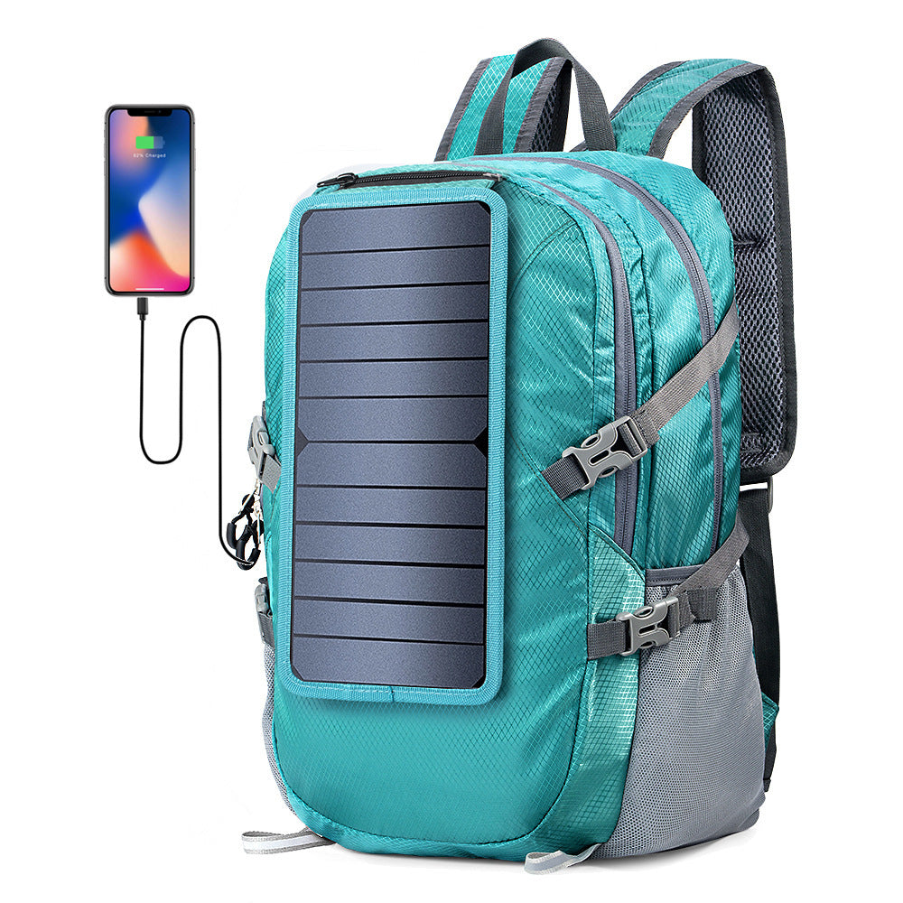 Solar Hiking Backpack Foldable With 5V Power Supply